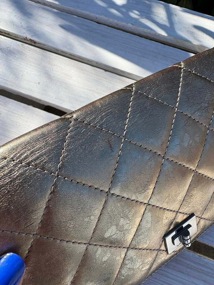 Chanel Quilted Metallic 2.55 Bifold Long Wallet