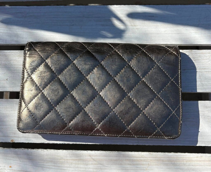 Chanel Quilted Metallic 2.55 Bifold Long Wallet