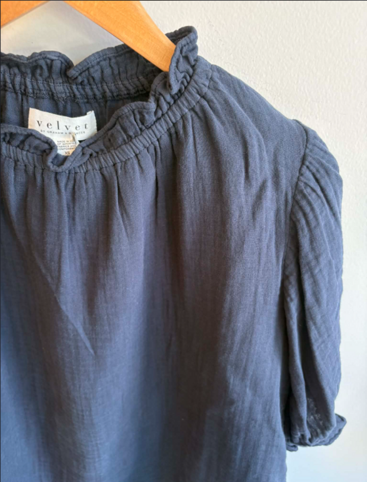 Velvet By Graham & Spencer Dark Navy Blouse - Size XS