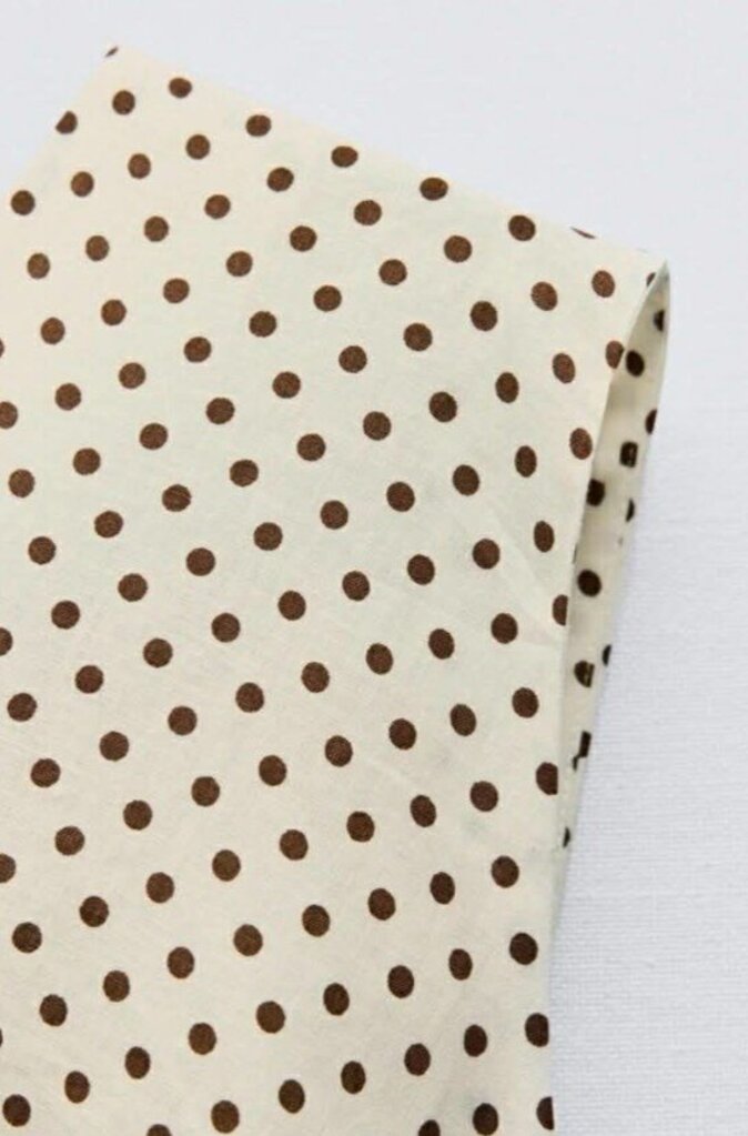 Zara Linen Blend Polka Dot Midi Dress - Size XS
