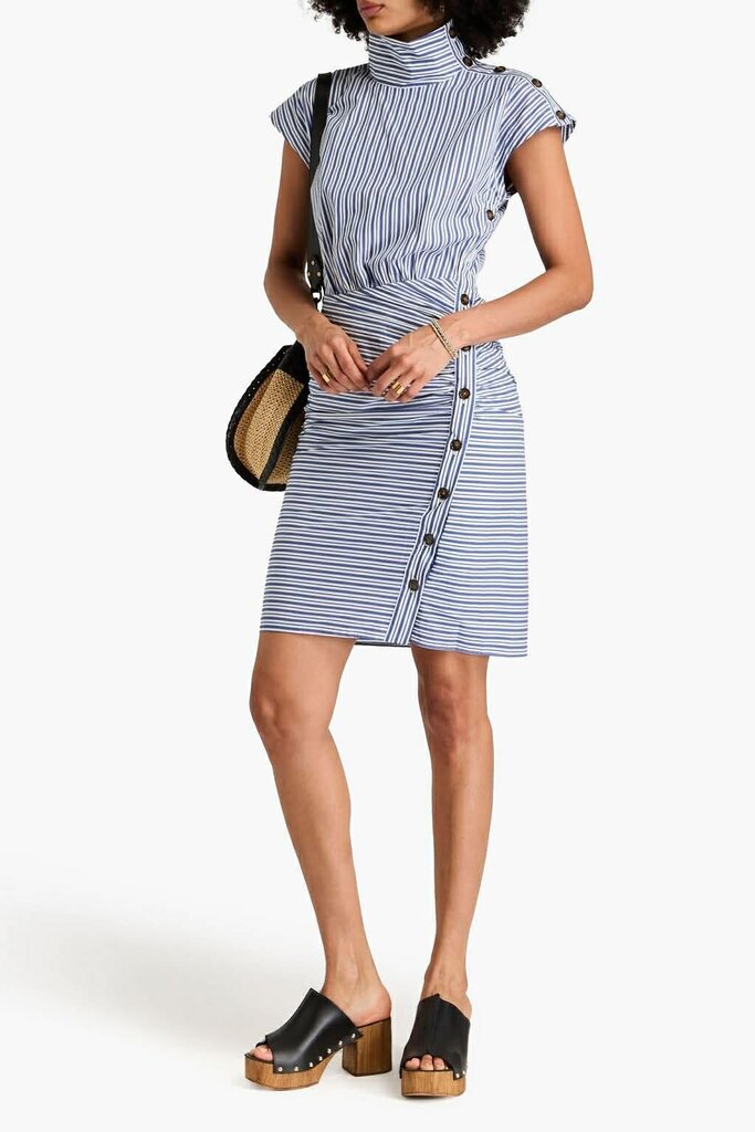 Veronica Beard Arabel Gathered Striped Poplin Dress - Size 00 (Retails for $499)
