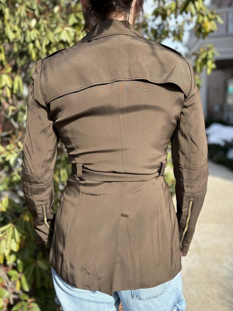 Gucci Asymmetrical Zipper Belted Jacket - Size 42