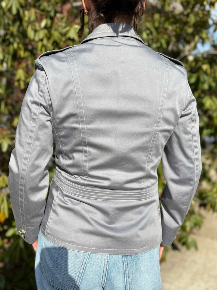 Burberry Fit & Flare Contrast Stitching Blazer - Size 6