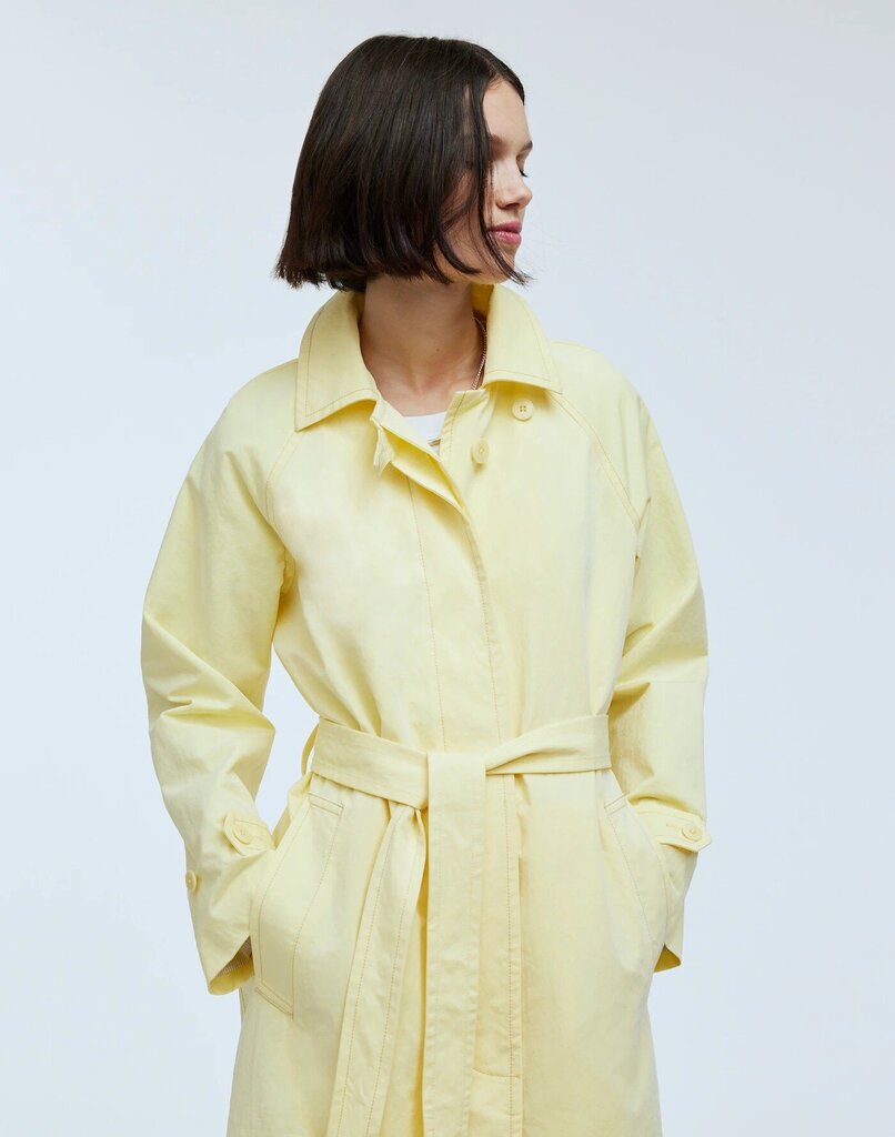 Madewell NWT Belted Trench Coat in Candlelight - Size Medium (Retails for $218)