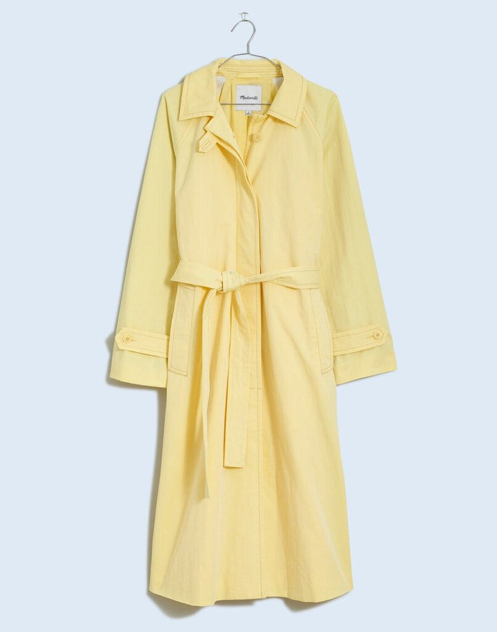 Madewell NWT Belted Trench Coat in Candlelight - Size Medium (Retails for $218)