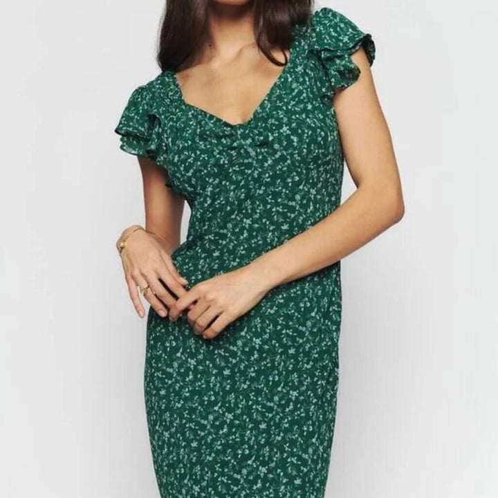Reformation Lisola Dress in Rosemarie Green Floral - Size Medium(Retails $278)