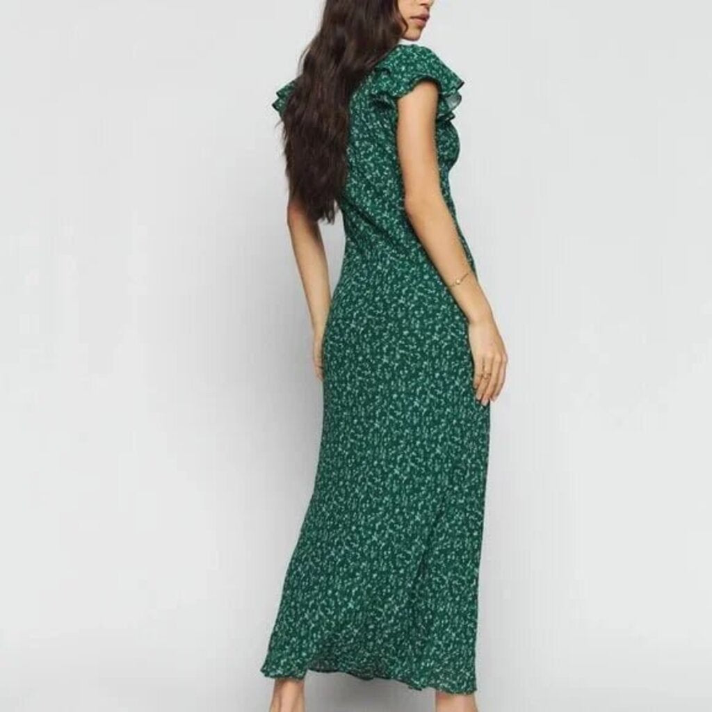 Reformation Lisola Dress in Rosemarie Green Floral - Size Medium(Retails $278)