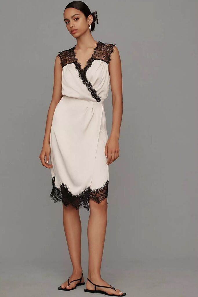 Anthropologie NWT Sleeveless V-Neck Lace Wrap Midi Dress (Retails $168) - Size Medium