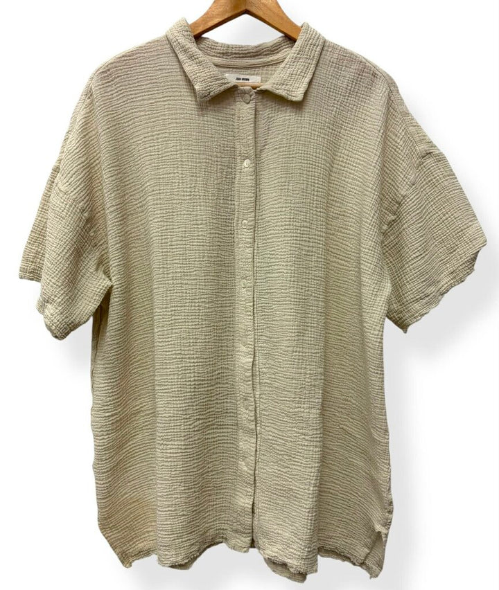 Joah Brown Button Down Tunic in Tan Gauze - Size Medium(Retails $238)