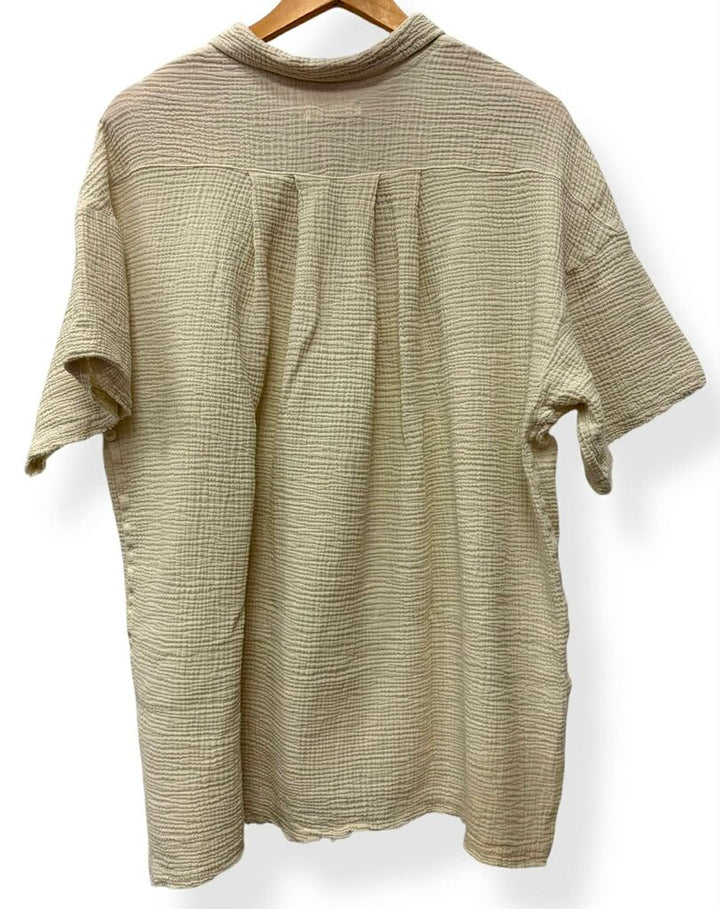 Joah Brown Button Down Tunic in Tan Gauze - Size Medium(Retails $238)