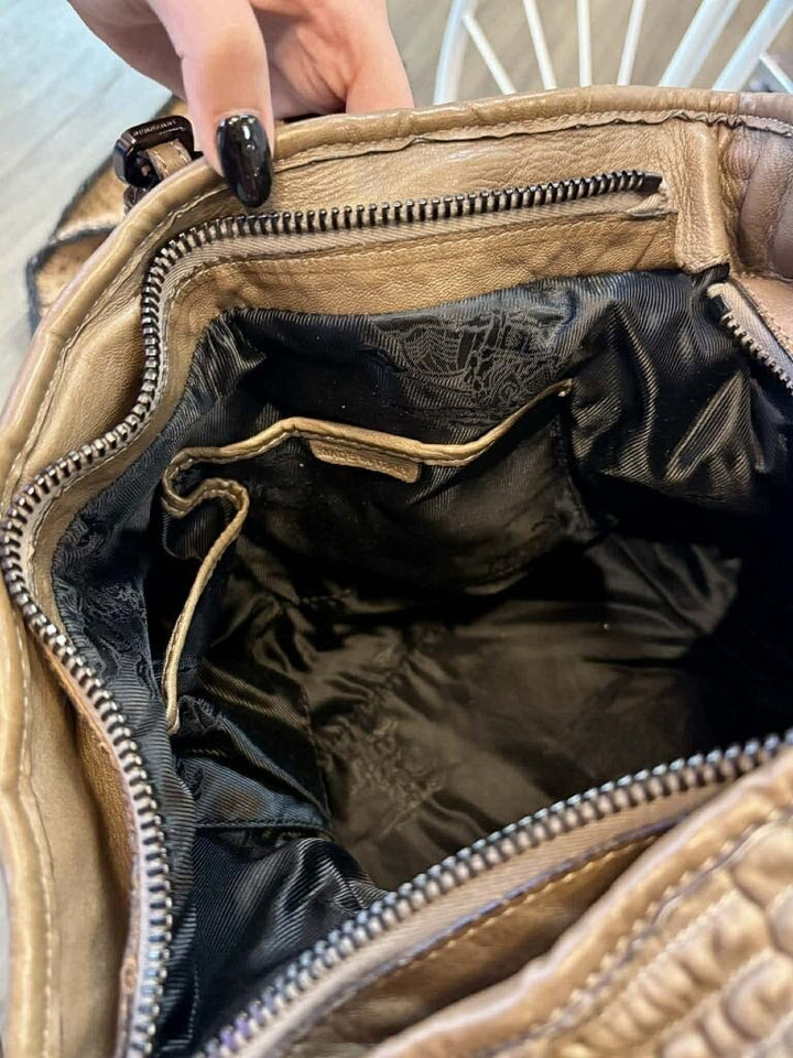 Burberry Pleated Leather Lowry Tote