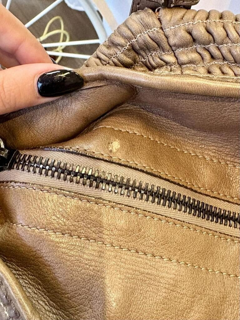 Burberry Pleated Leather Lowry Tote