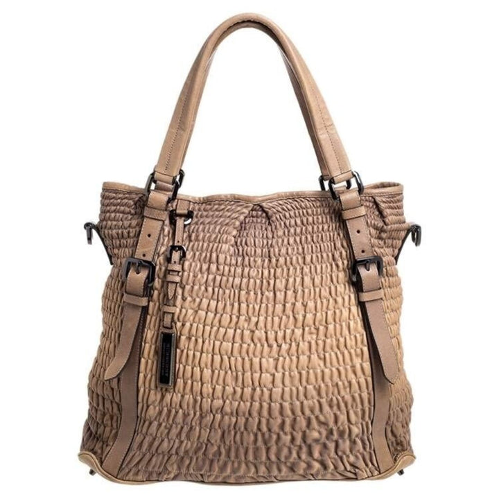 Burberry Pleated Leather Lowry Tote
