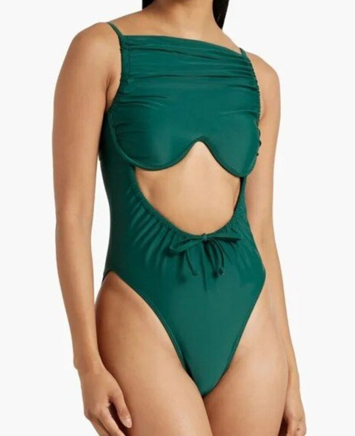 Andrea Iyamah NWT Tiaca One-Piece Swimsuit in Forest Green - Size Large