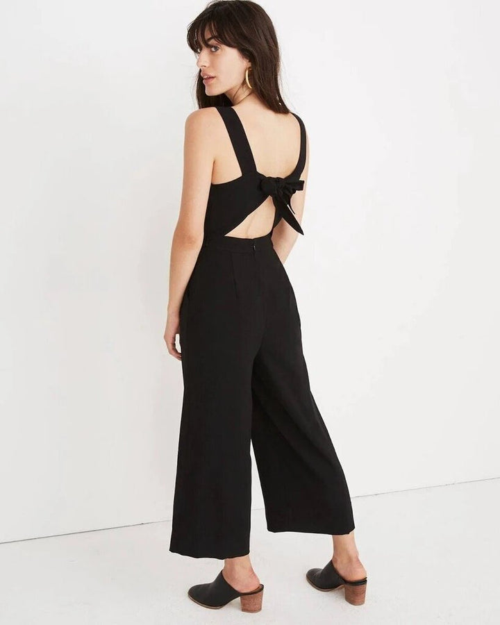 Madewell Apron Bow-Back Jumpsuit - Size 4