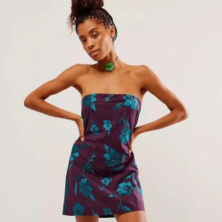 Free People NWT Sonja Mini Tube Dress in Aubergine Combo - Size Small (Retails for 98)