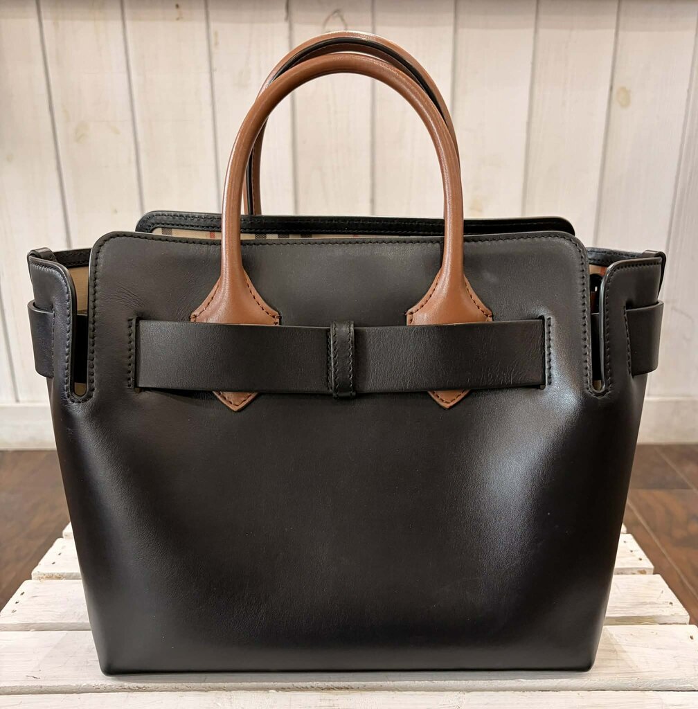 Burberry Smooth Calfskin Triple Stud Small Belt Tote