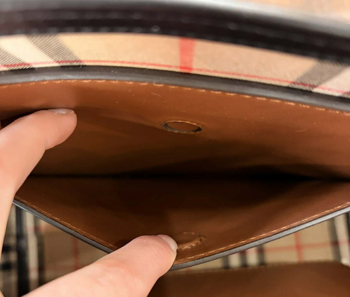 Burberry Smooth Calfskin Triple Stud Small Belt Tote