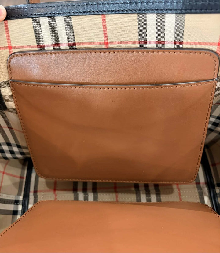 Burberry Smooth Calfskin Triple Stud Small Belt Tote