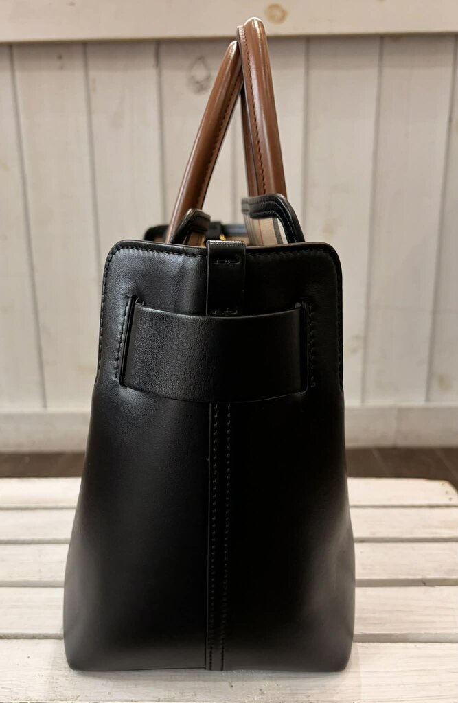 Burberry Smooth Calfskin Triple Stud Small Belt Tote