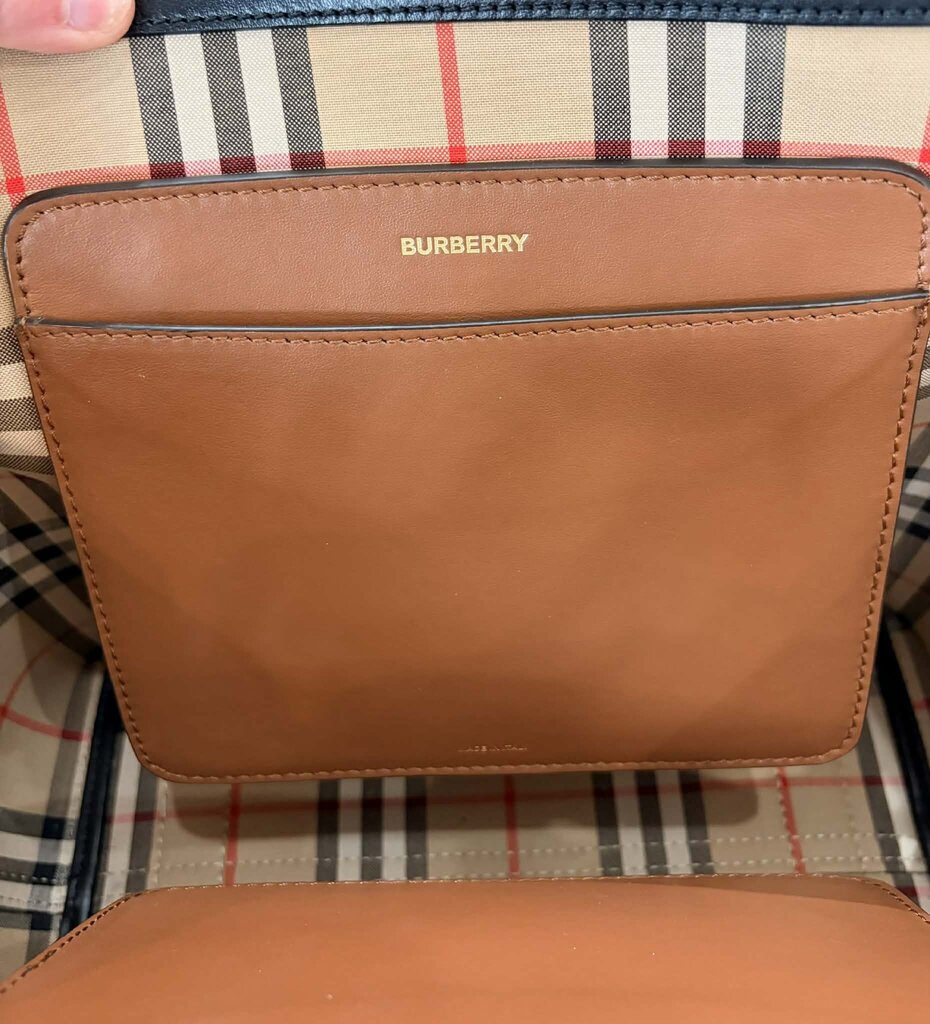Burberry Smooth Calfskin Triple Stud Small Belt Tote