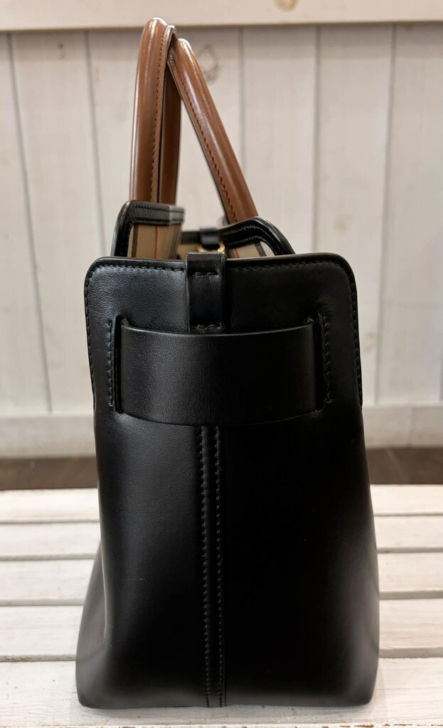 Burberry Smooth Calfskin Triple Stud Small Belt Tote