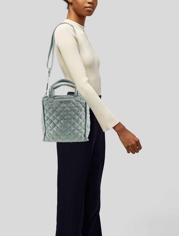 MZ Wallace Lt. Blue Mini Metro Tote Crossbody Purse