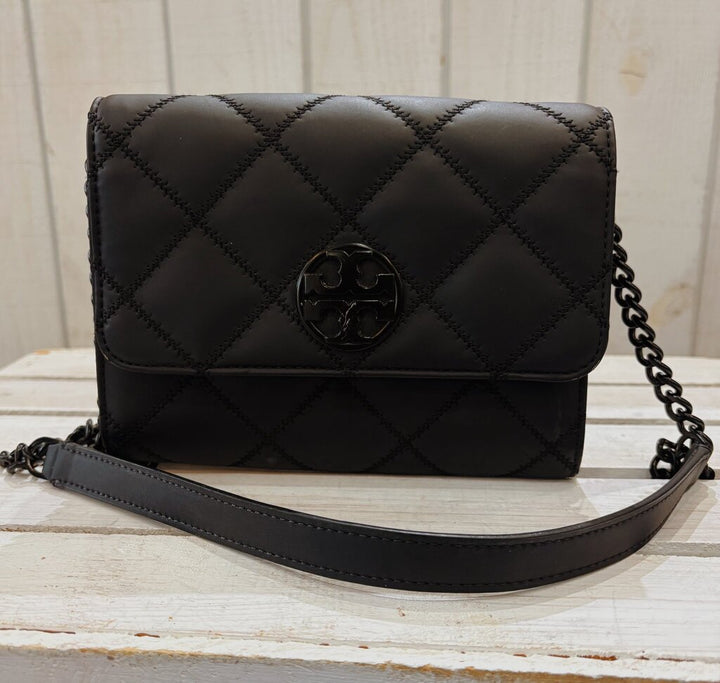Tory Burch Willa Matte Quilted Leather Chain Strap Crossbody