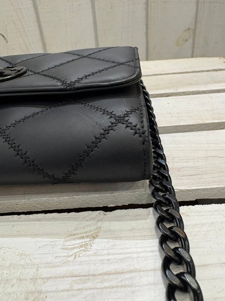 Tory Burch Willa Matte Quilted Leather Chain Strap Crossbody
