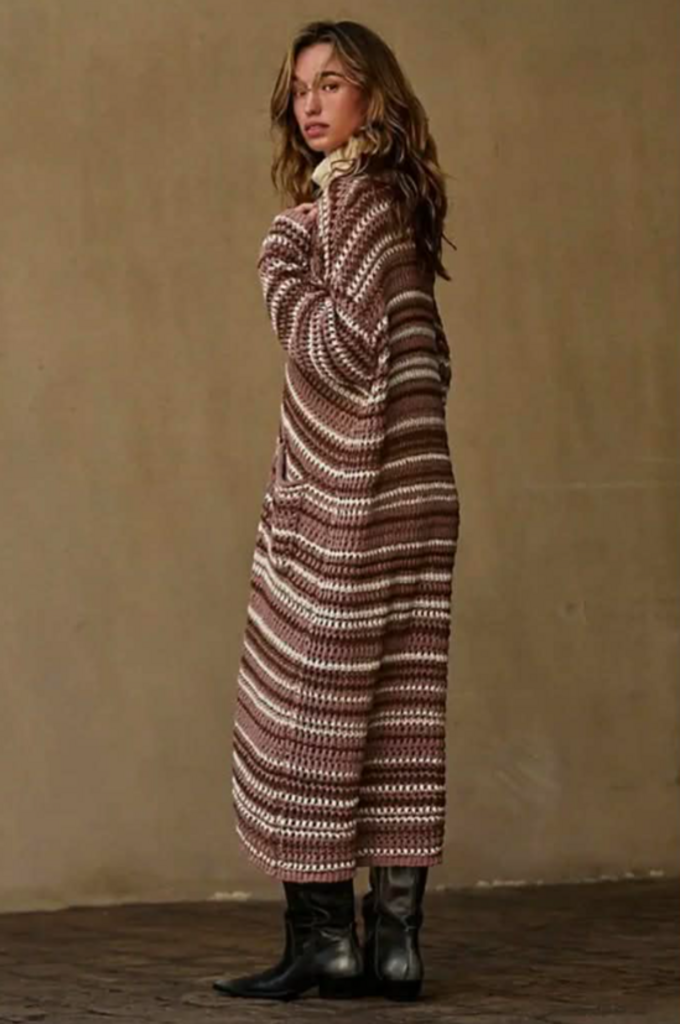 Free People Colette Sweater Cardi In Neutral Combo - Size Medium