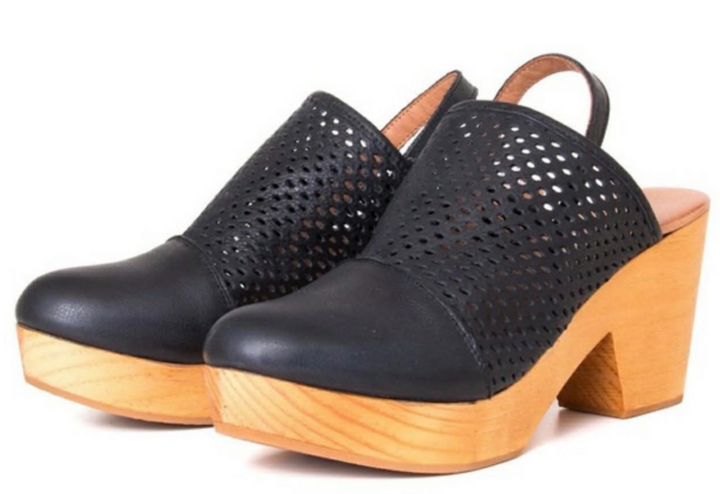Free People Logan Perforated Leather Clogs - Size 39