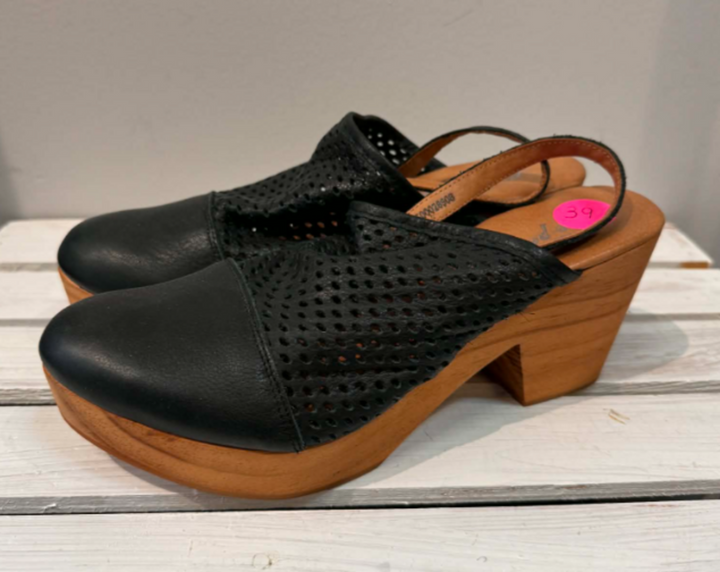 Free People Logan Perforated Leather Clogs - Size 39