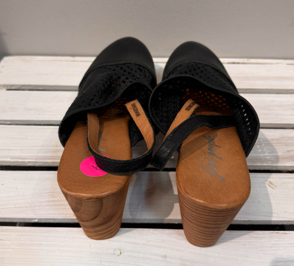 Free People Logan Perforated Leather Clogs - Size 39