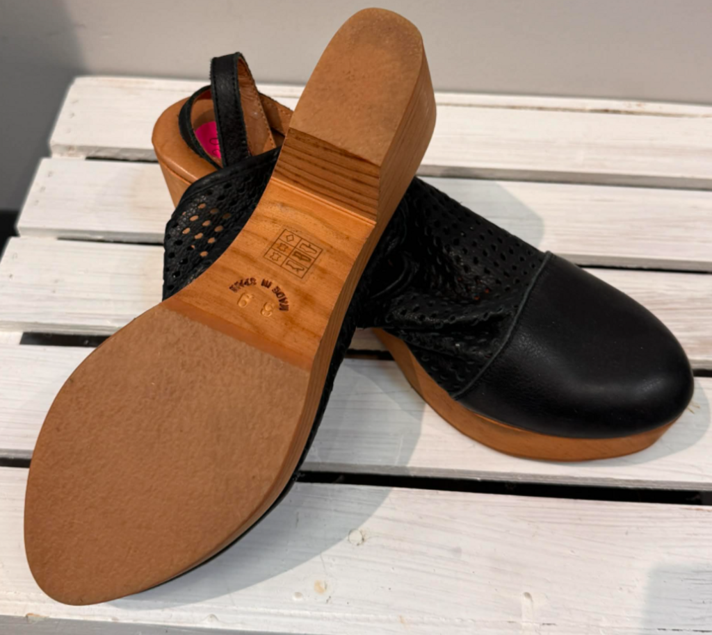 Free People Logan Perforated Leather Clogs - Size 39