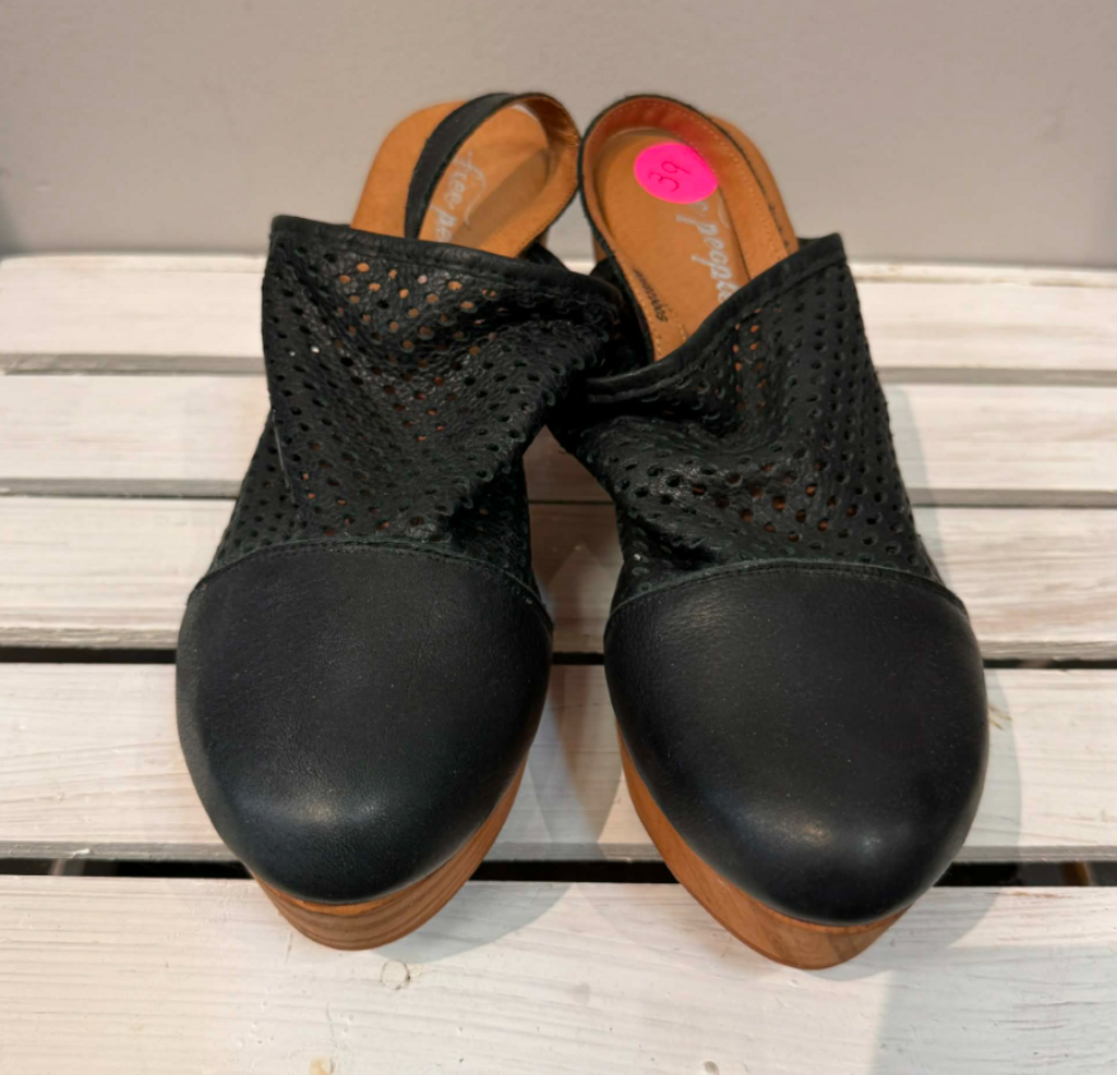 Free People Logan Perforated Leather Clogs - Size 39