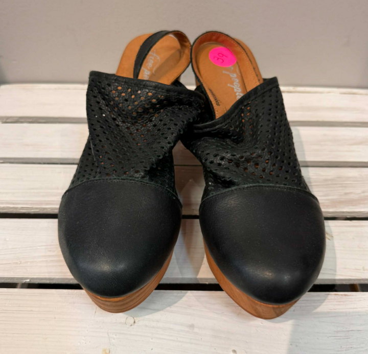 Free People Logan Perforated Leather Clogs - Size 39
