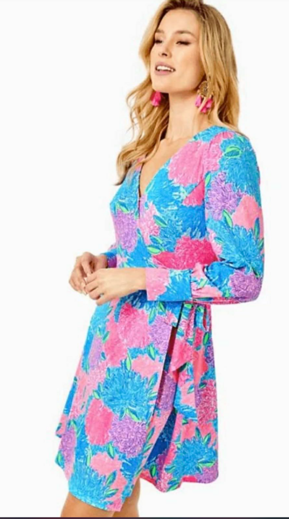 Lilly Pulitzer Rosalinda Beach House Blooms Dress - Size Large