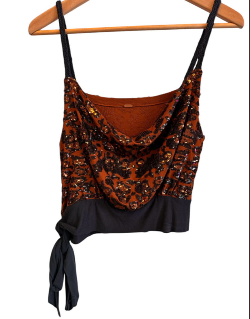 Free People Sequin Animal Print Top - Size M/L