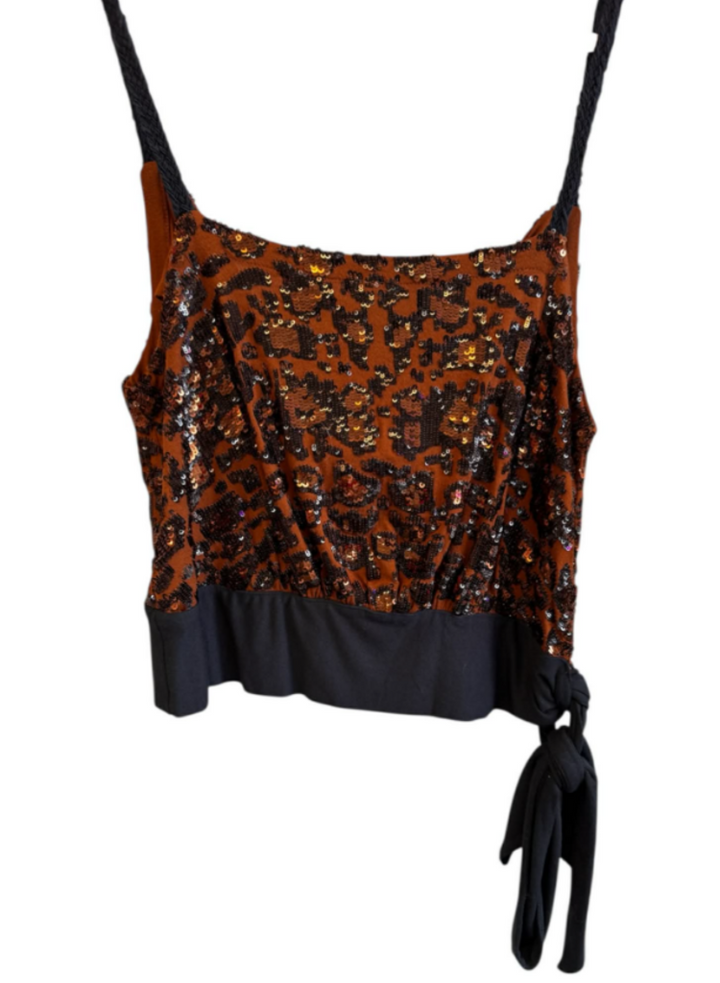 Free People Sequin Animal Print Top - Size M/L