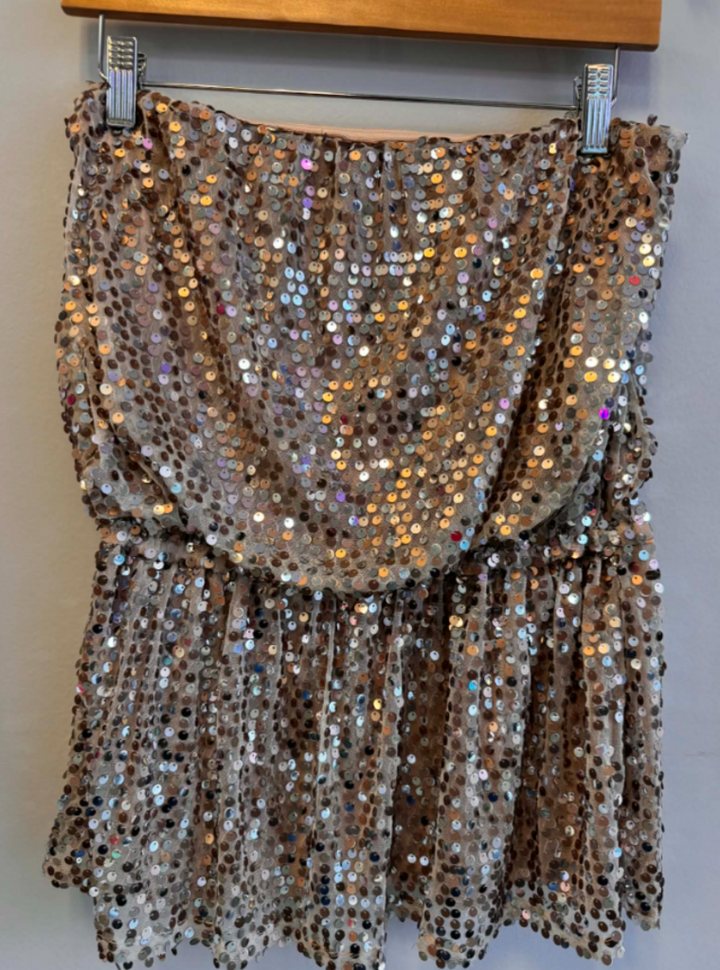 Boston Proper Sequin Strapless Top - Size Large