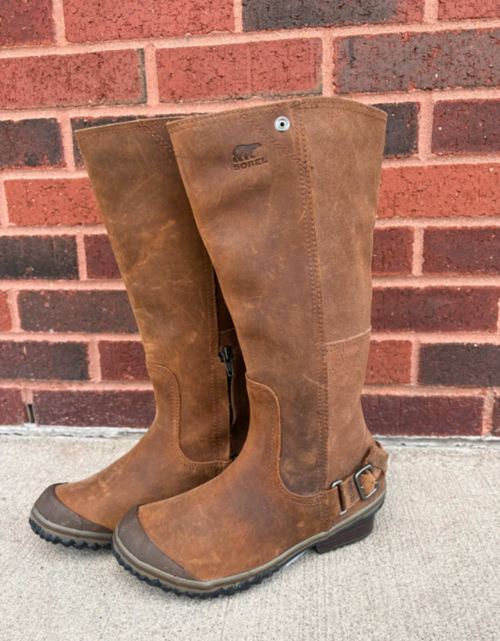 Sorel Slimboot Oiled Leather Suede Western Waterproof all Riding Boots - Size 6