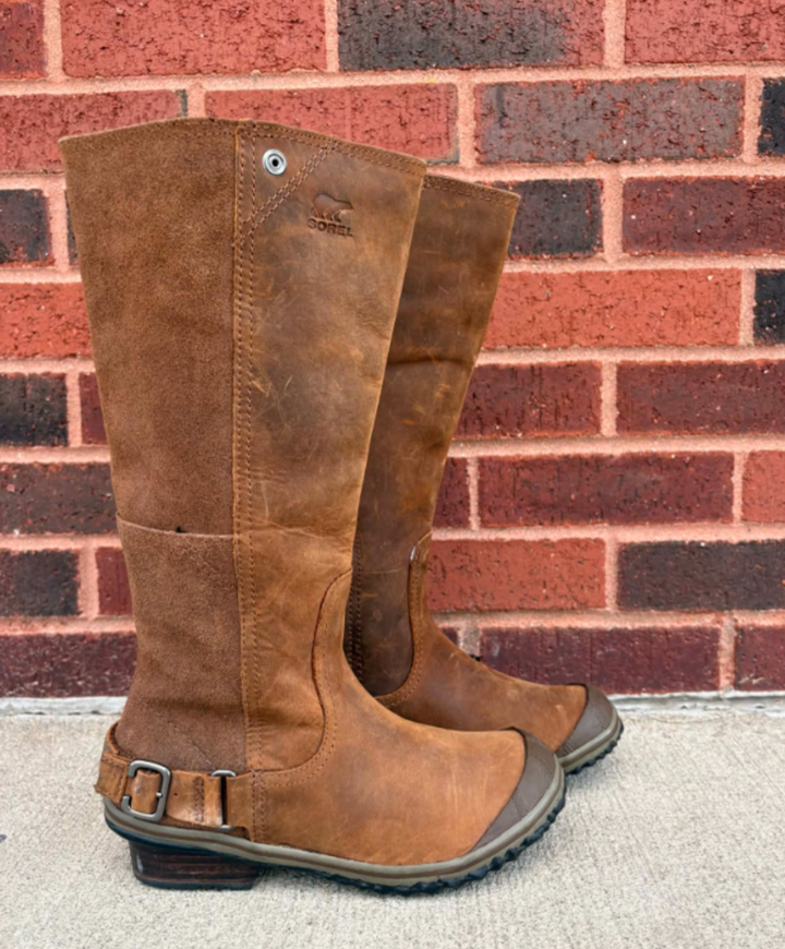 Sorel Slimboot Oiled Leather Suede Western Waterproof all Riding Boots - Size 6