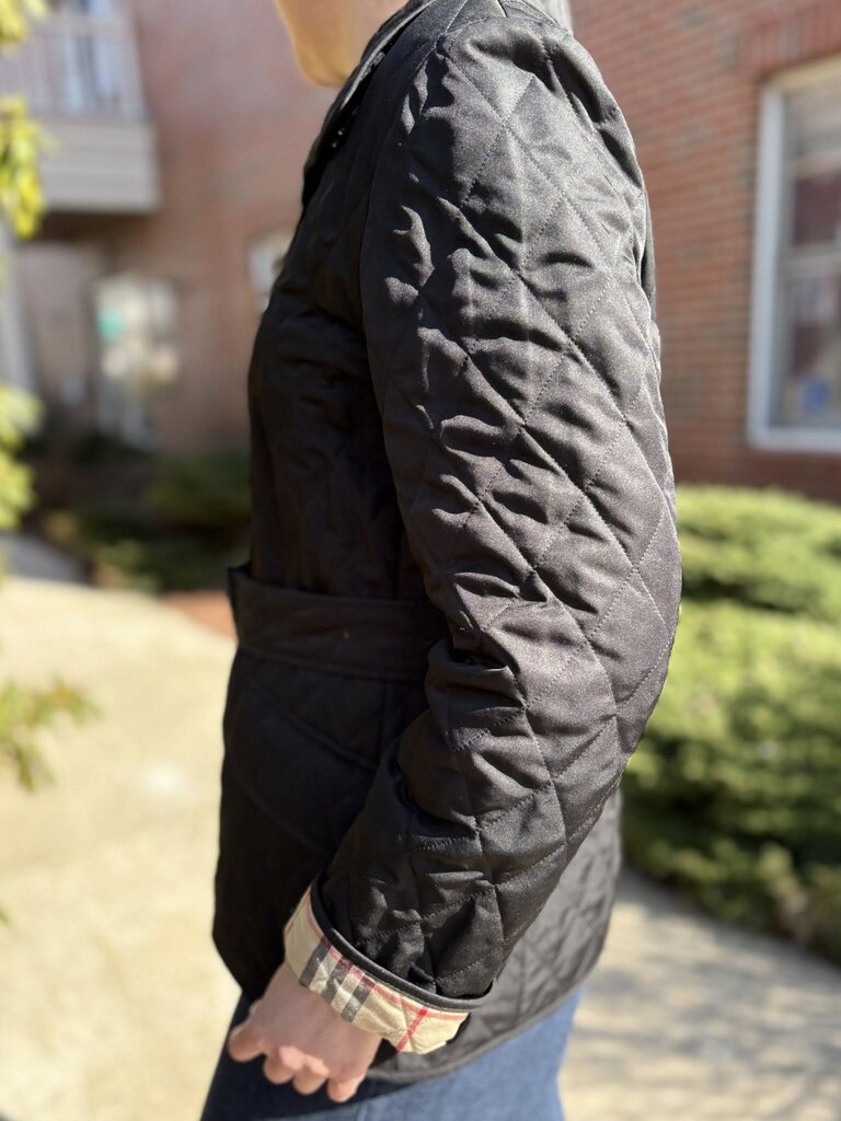 Burberry Quilted Belted Jacket - Size Medium