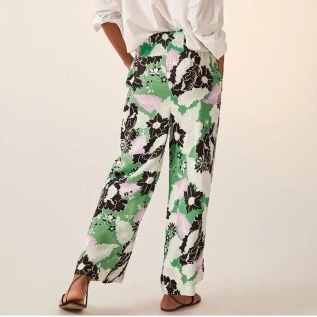 Maeve The Saria Smocked Wide Leg Pants - Size XS