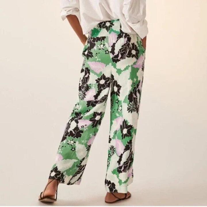 Maeve The Saria Smocked Wide Leg Pants - Size XS