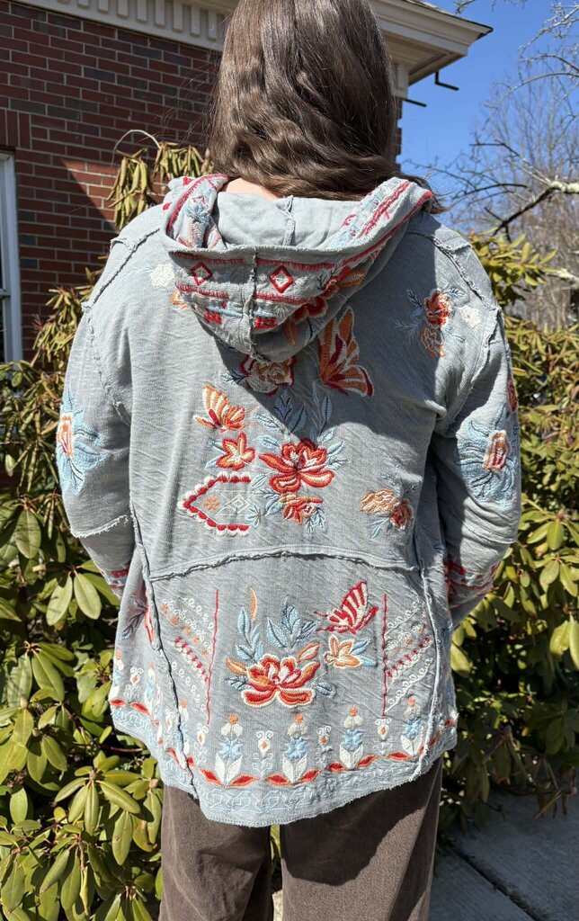 Caite Embroidered Open Style Cardigan - Size Medium