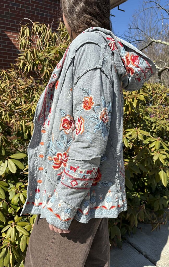 Caite Embroidered Open Style Cardigan - Size Medium