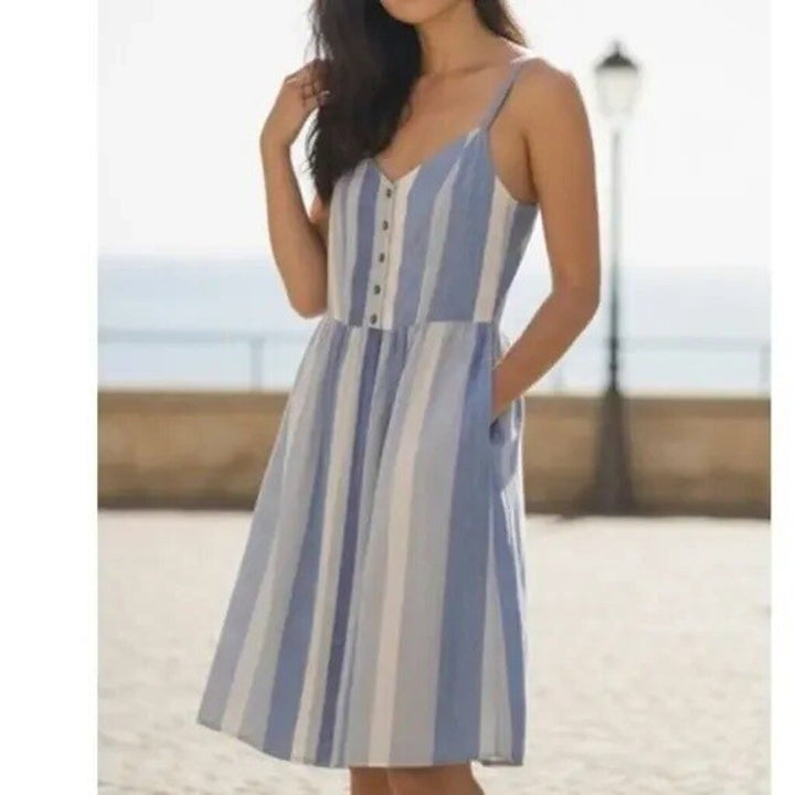 Joie Blue & White Striped Dress- Size 10