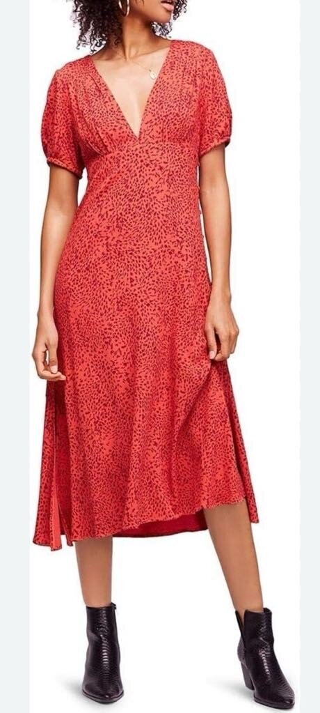 Free People Looking For Love Red Dress- Size 0