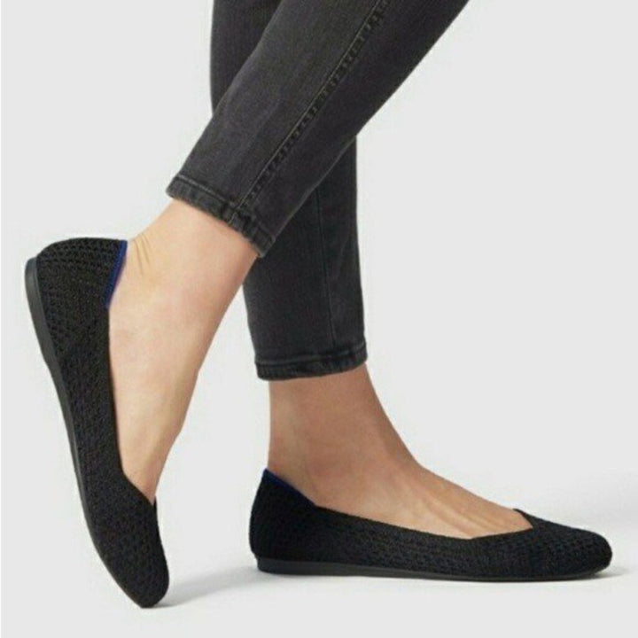 Rothys Honeycomb Flats Black- Size 9